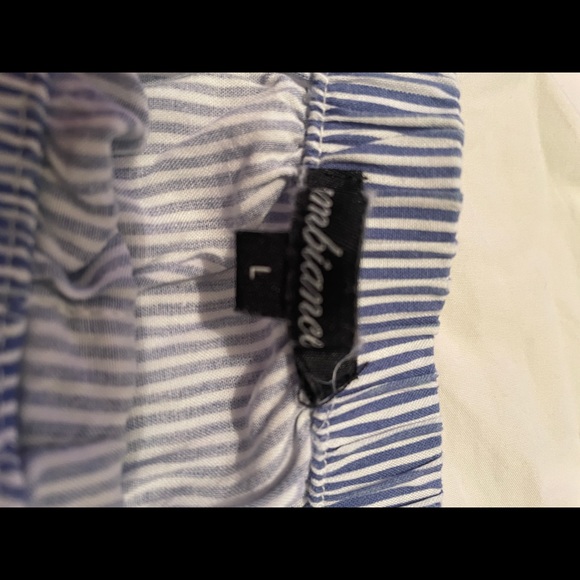 Blue and white stripped off shoulder top - Picture 2 of 2